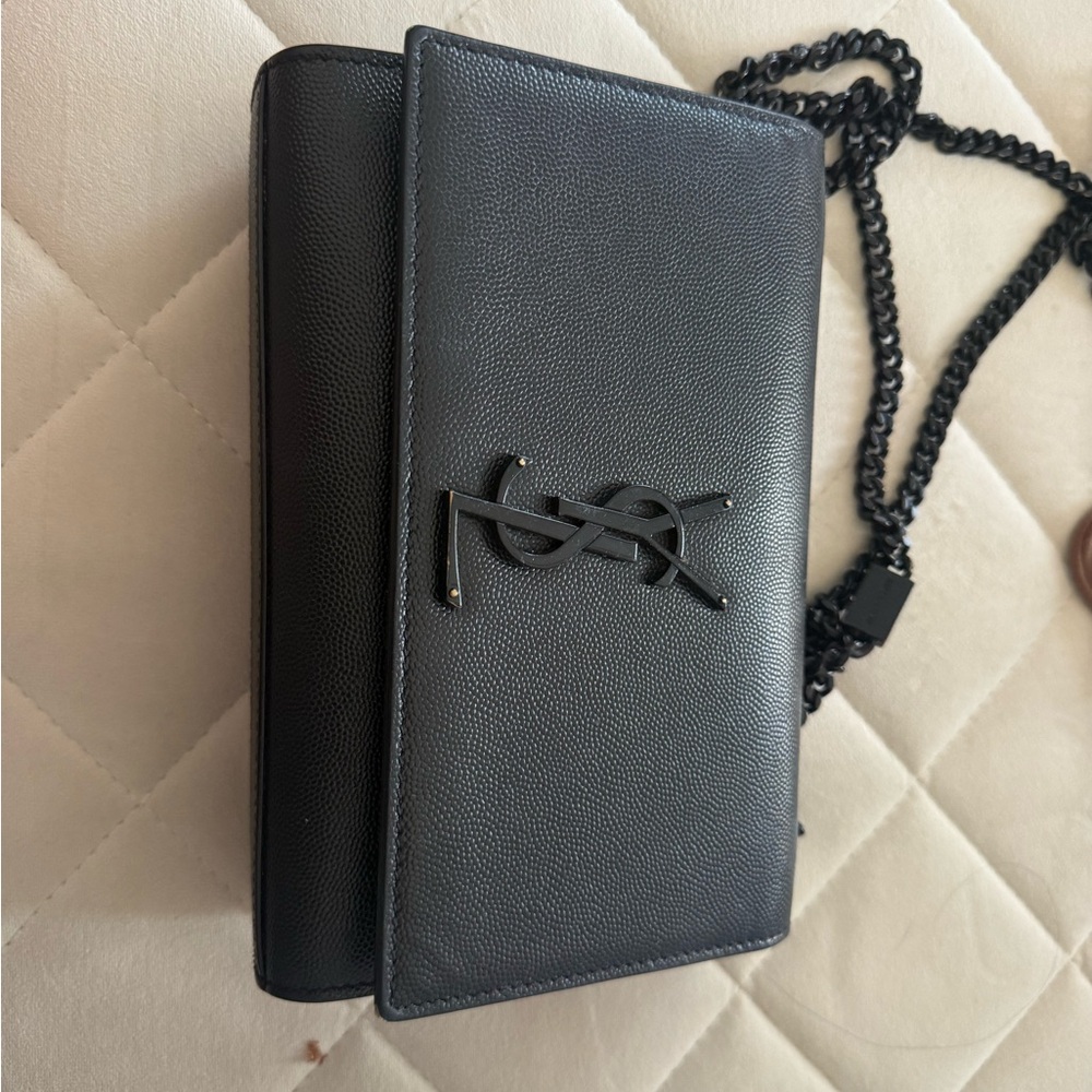 Saint Laurent Black Leather Chain Bag